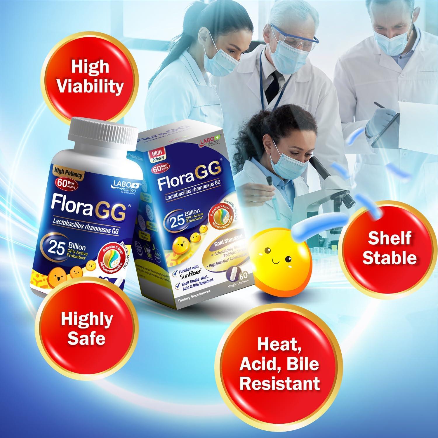 LABO Nutrition FloraGG Probioticos 25 Mil Millones CFU 60s