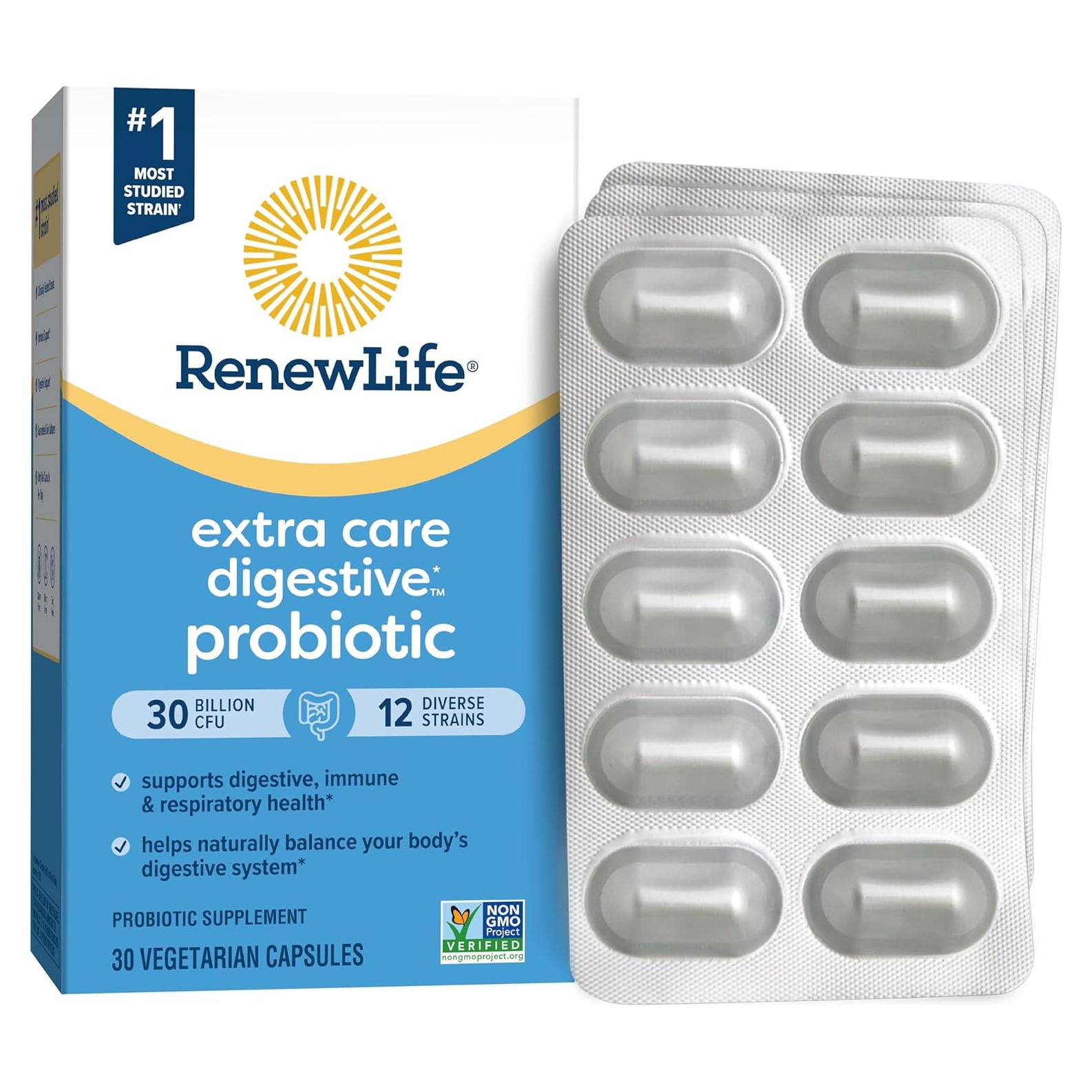 Renew Life Probioticos Extra Care 30 Mil Millones CFU 30 Cápsulas