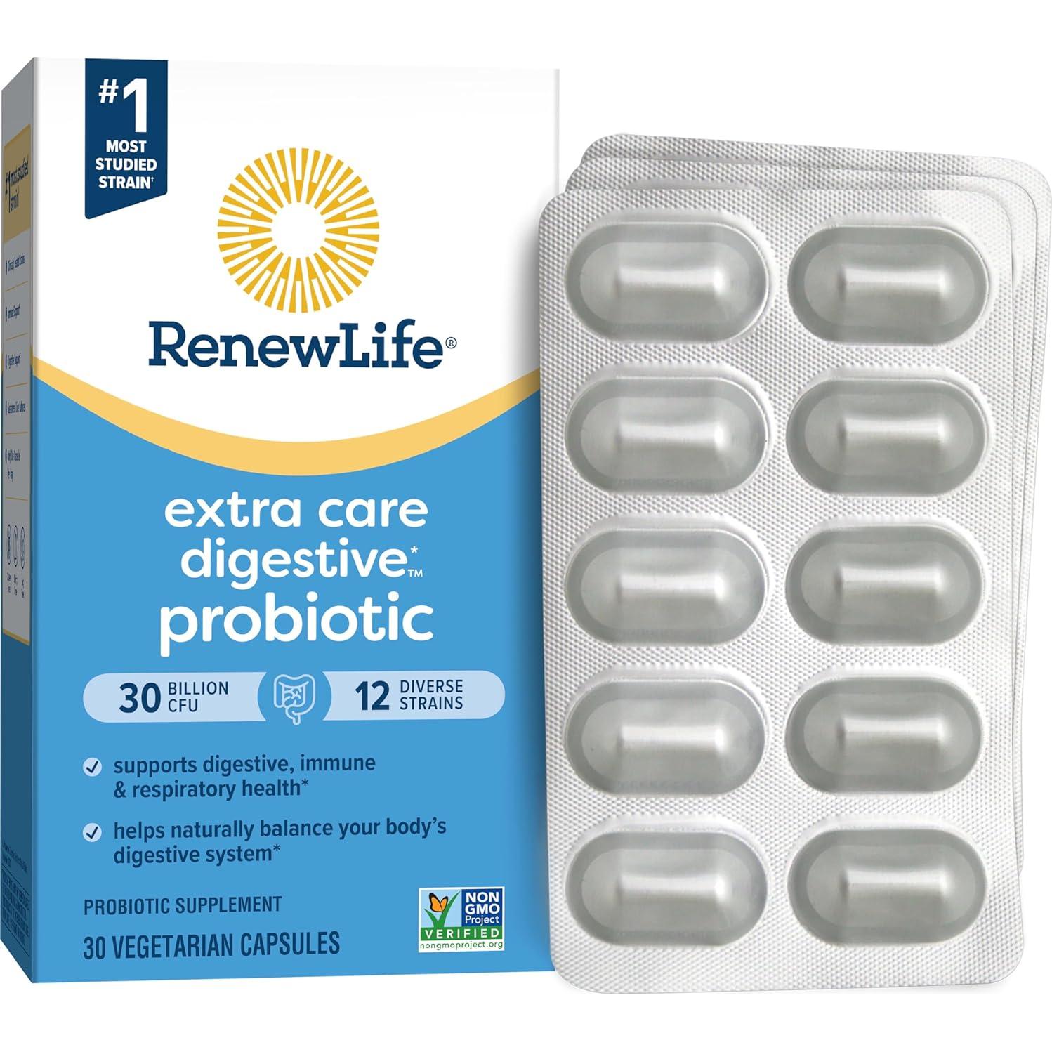 Renew Life Probioticos Extra Care 30 Mil Millones CFU 30 Cápsulas
