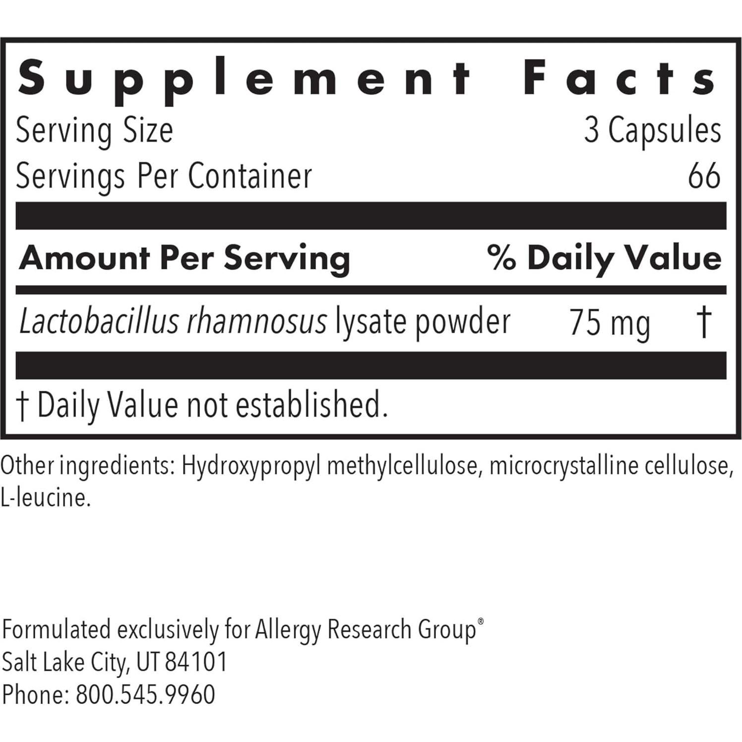 Suplemento ImmunoBiotic Pro Allergy Research - 200 Cápsulas