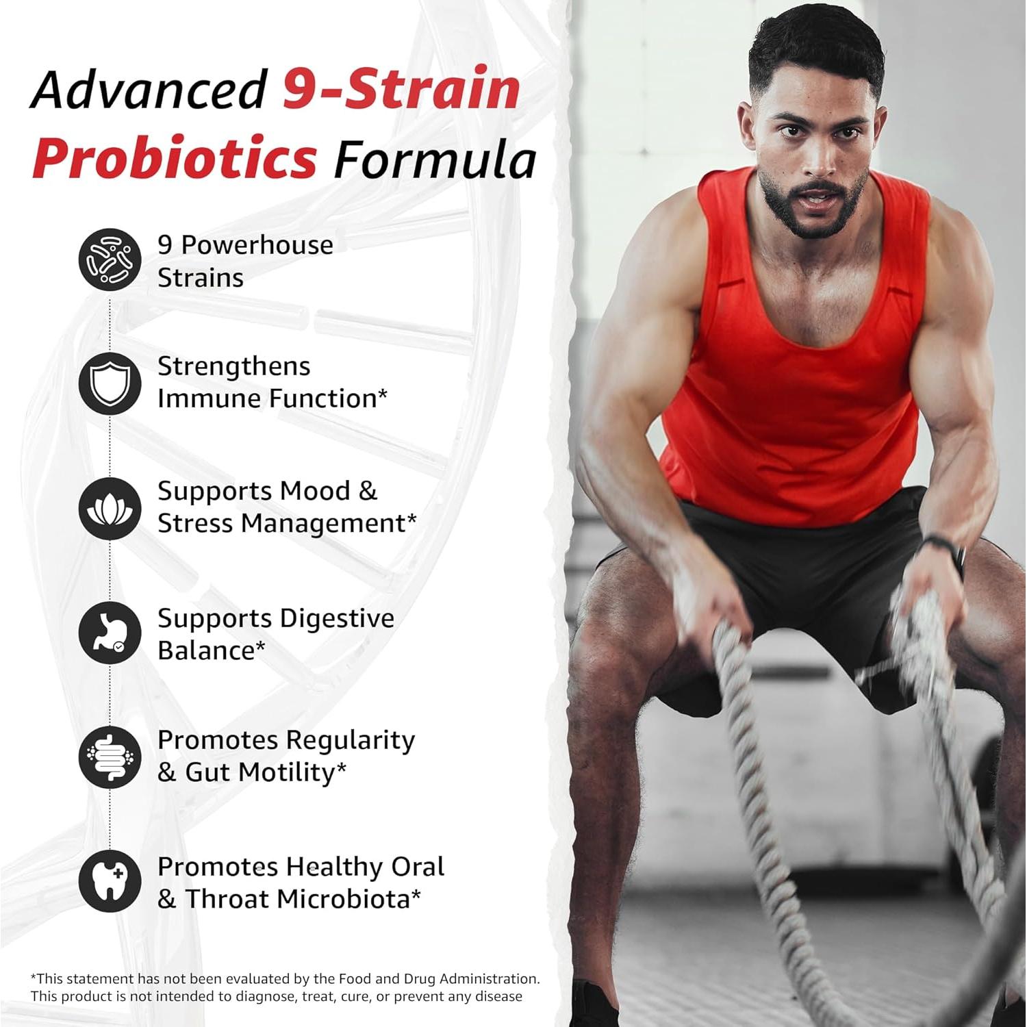 10X Probióticos para Hombres - 60 Cápsulas Salud Digestiva