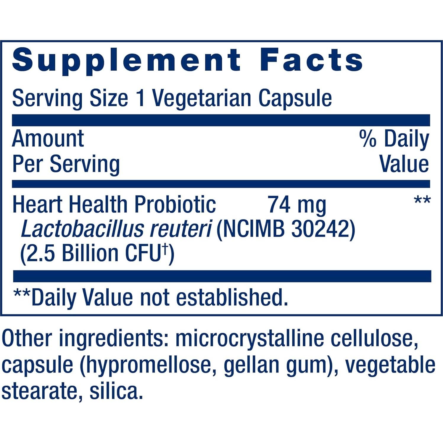 Probiotico Salud Cardiaca Life Extension 60 Cápsulas Vegetarianas