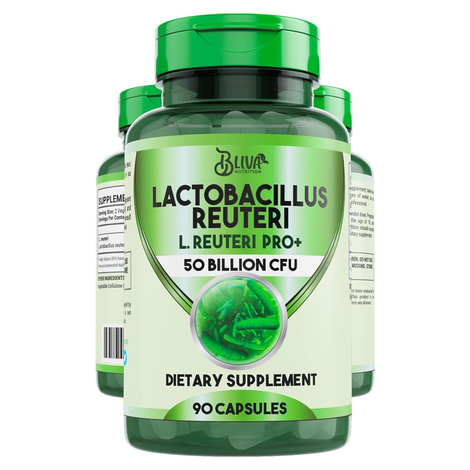 Cápsulas de Lactobacillus Reuteri Bliva - 50 Mil Millones CFU - 90 Cápsulas