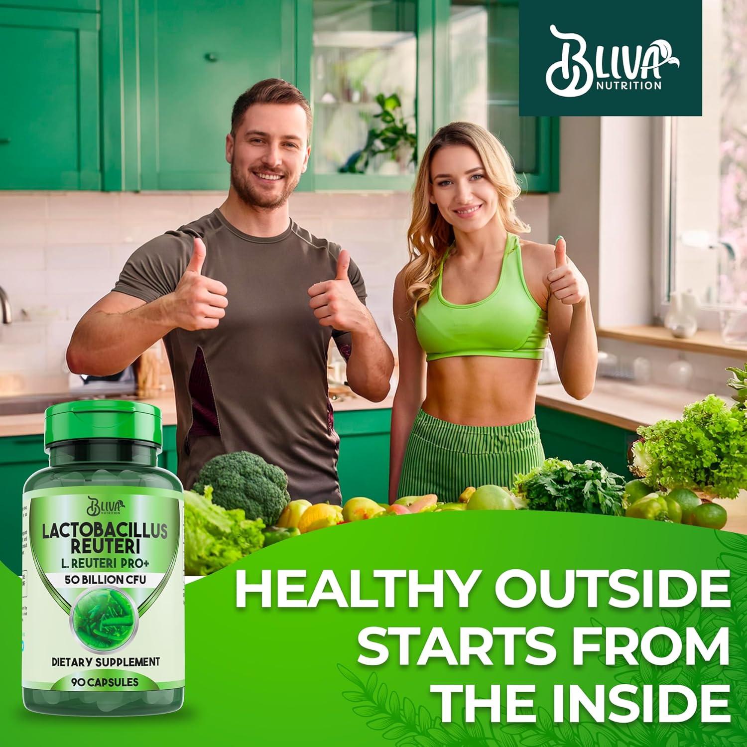 Cápsulas de Lactobacillus Reuteri Bliva - 50 Mil Millones CFU - 90 Cápsulas