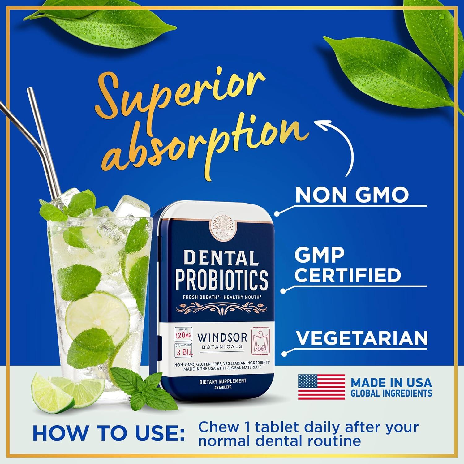 Probioticos Dentales Windsor Botanicals 45 Tabletas Masticables