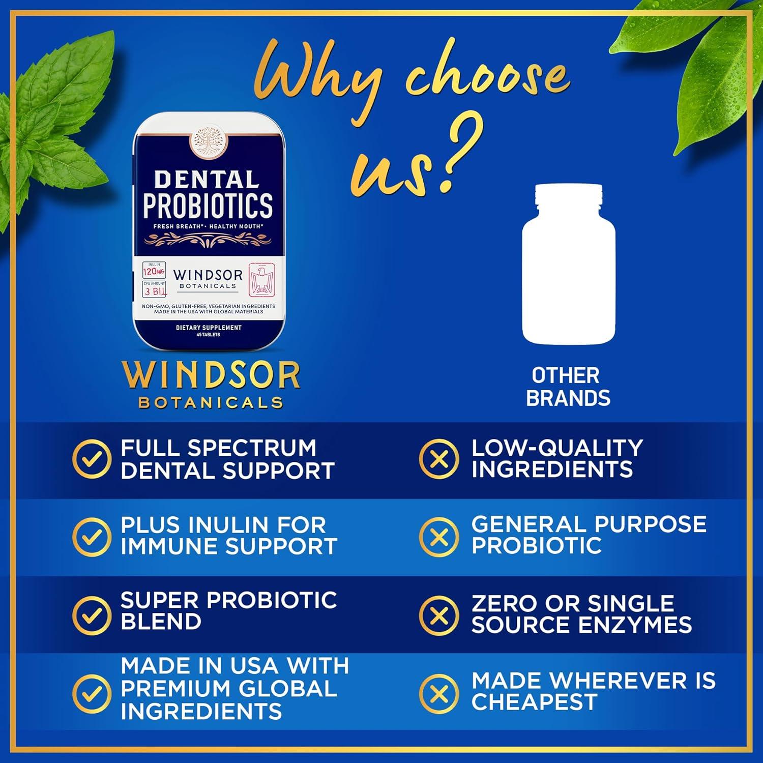 Probioticos Dentales Windsor Botanicals 45 Tabletas Masticables