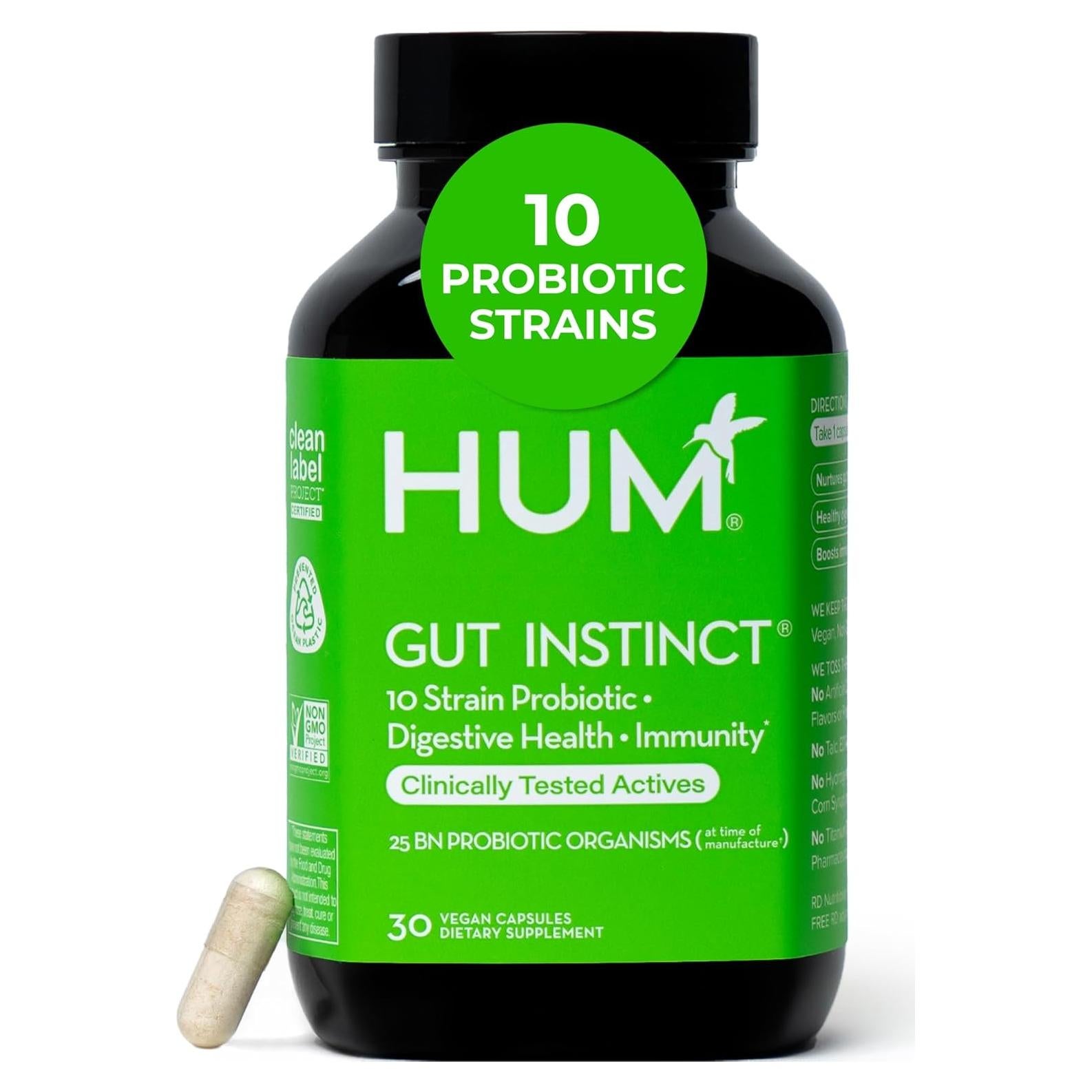 Probióticos Diarios HUM Instinto Intestinal 30 Cápsulas