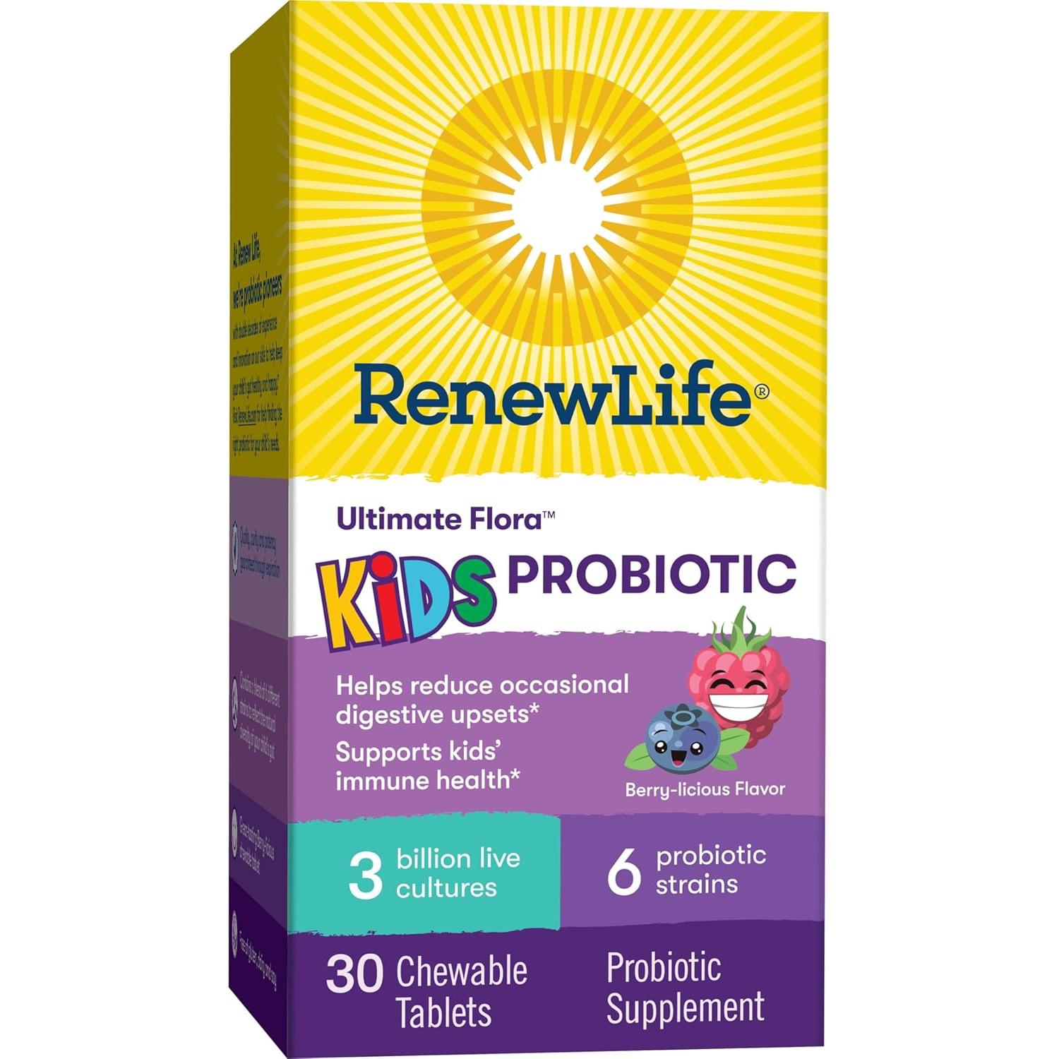 Probioticos Renew Life Niños 30 Tabletas Masticables Frambuesa