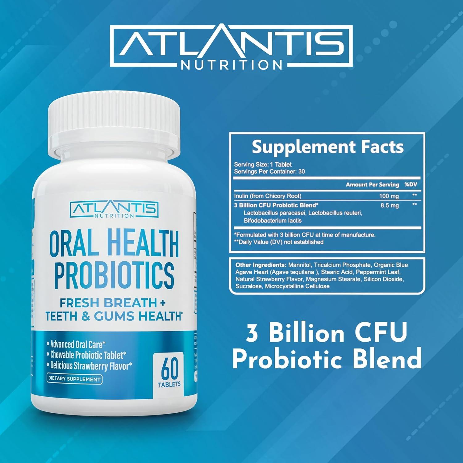 Tabletas Probioticas Dentales Atlantis Nutrition - 60 Unidades