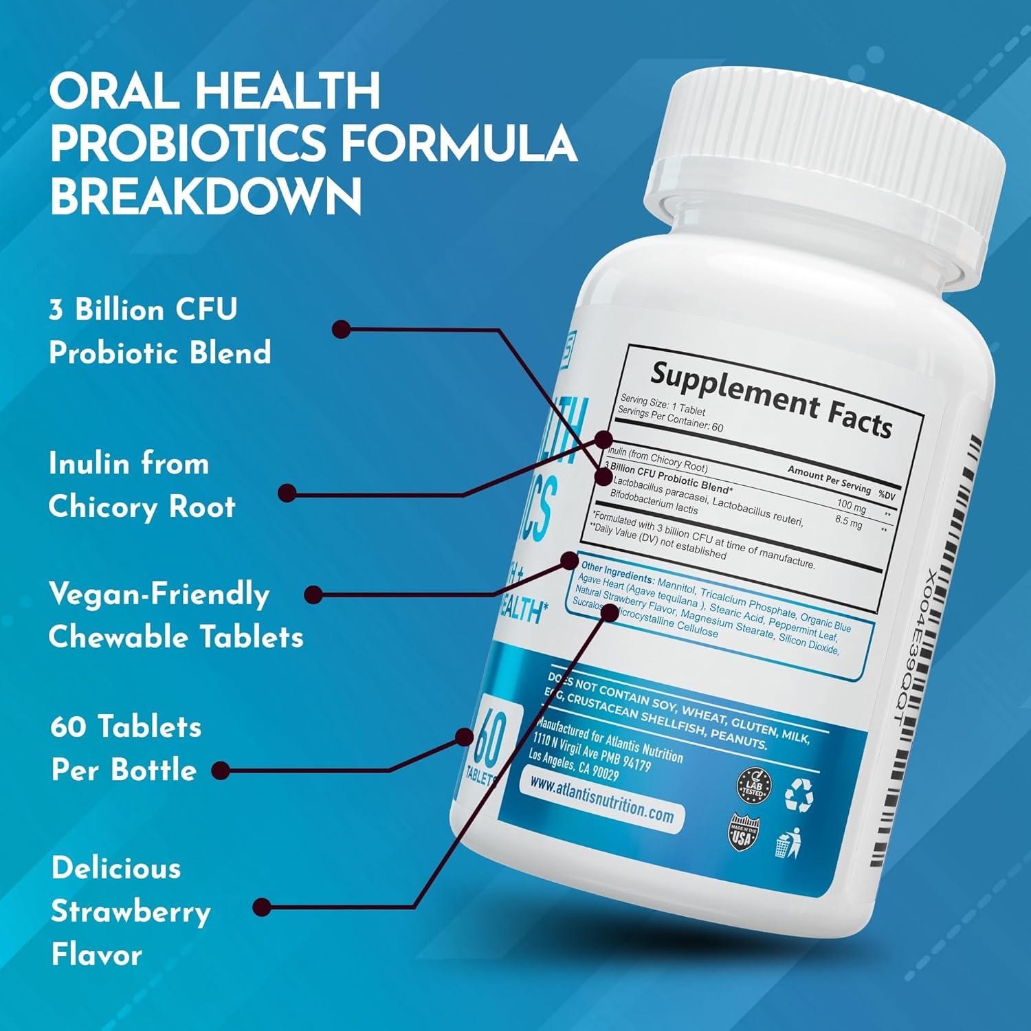 Tabletas Probioticas Dentales Atlantis Nutrition - 60 Unidades