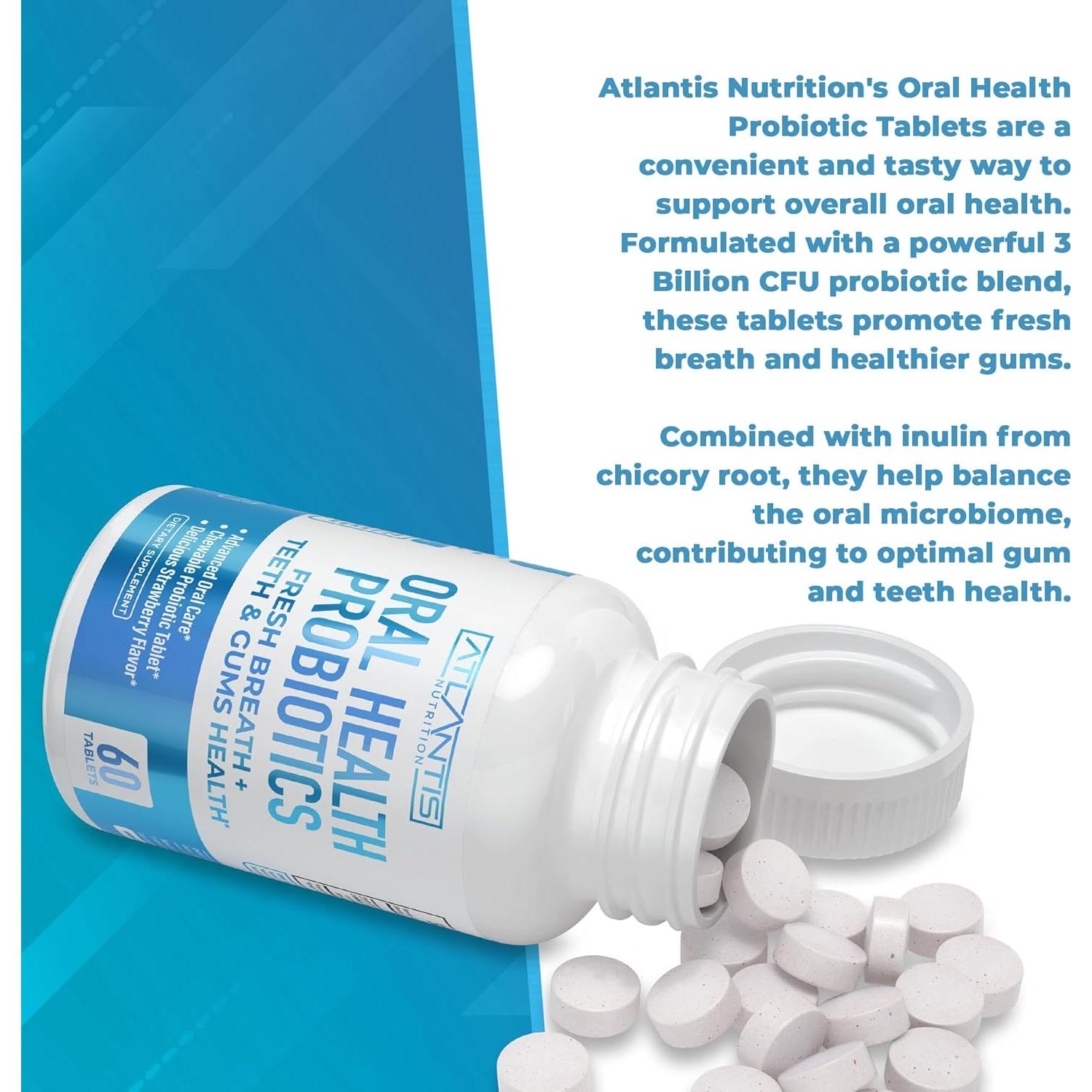 Tabletas Probioticas Dentales Atlantis Nutrition - 60 Unidades