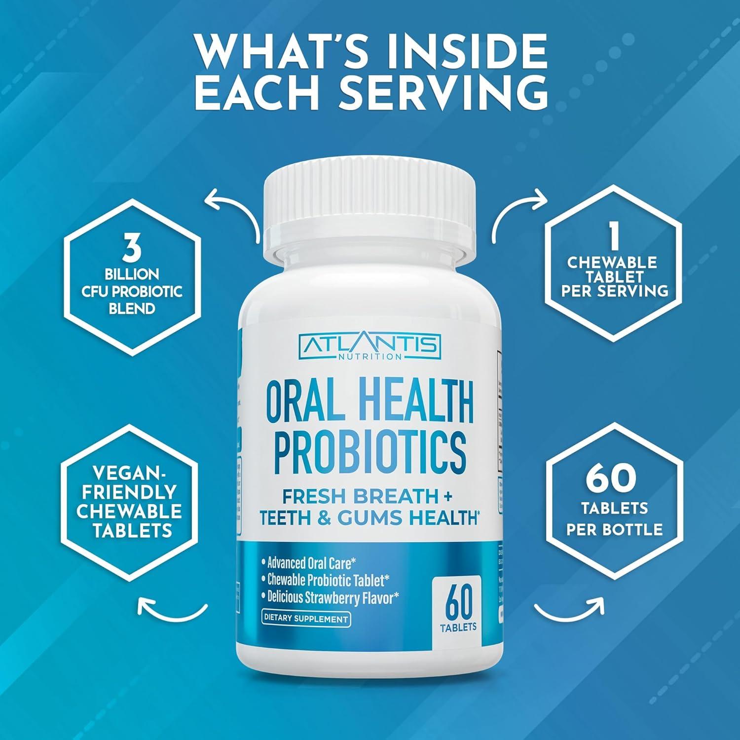 Tabletas Probioticas Dentales Atlantis Nutrition - 60 Unidades