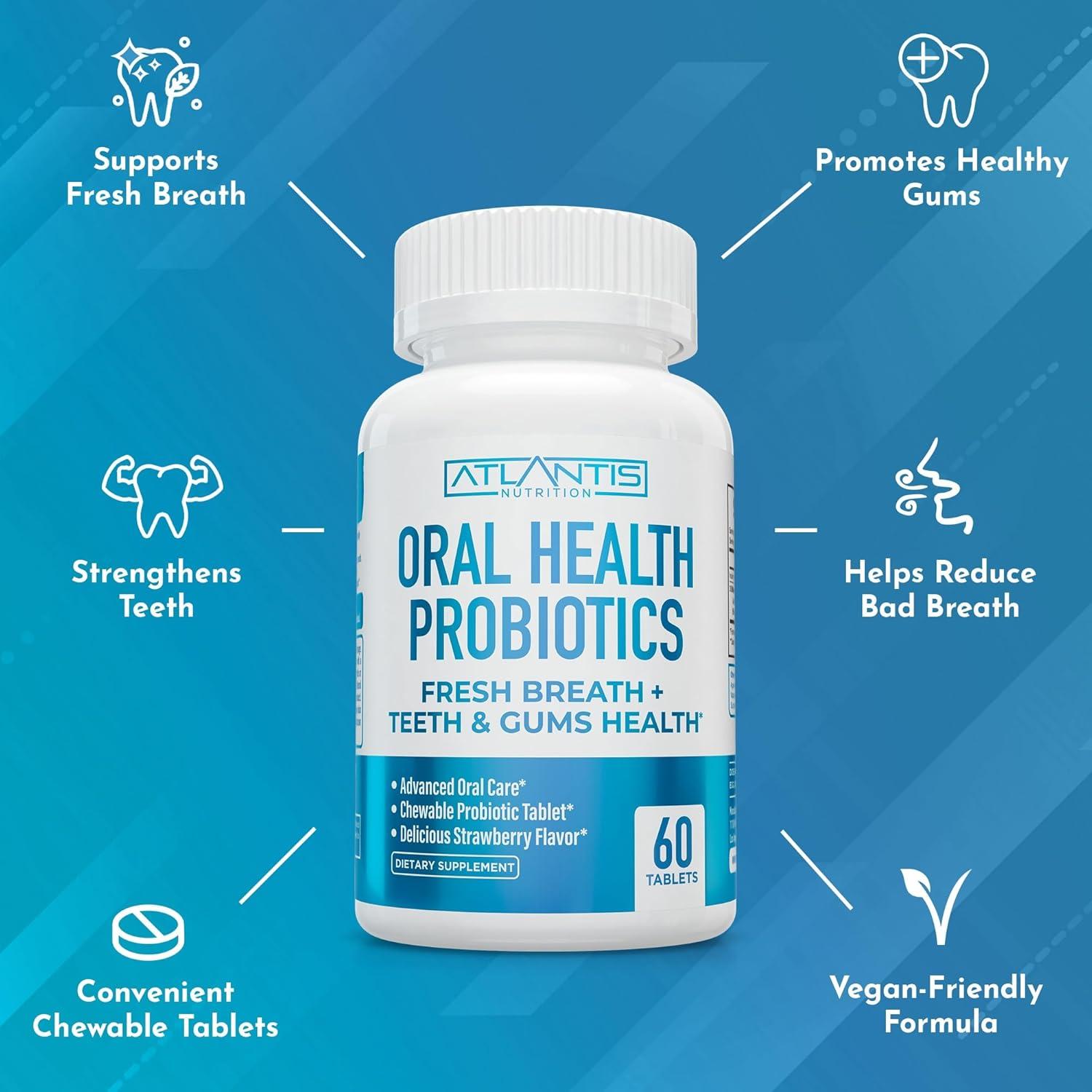 Tabletas Probioticas Dentales Atlantis Nutrition - 60 Unidades