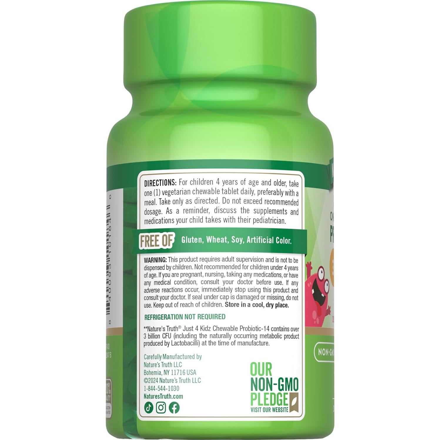 Probioticos para Niños Verdad de la Naturaleza 30 Tabletas Masticables