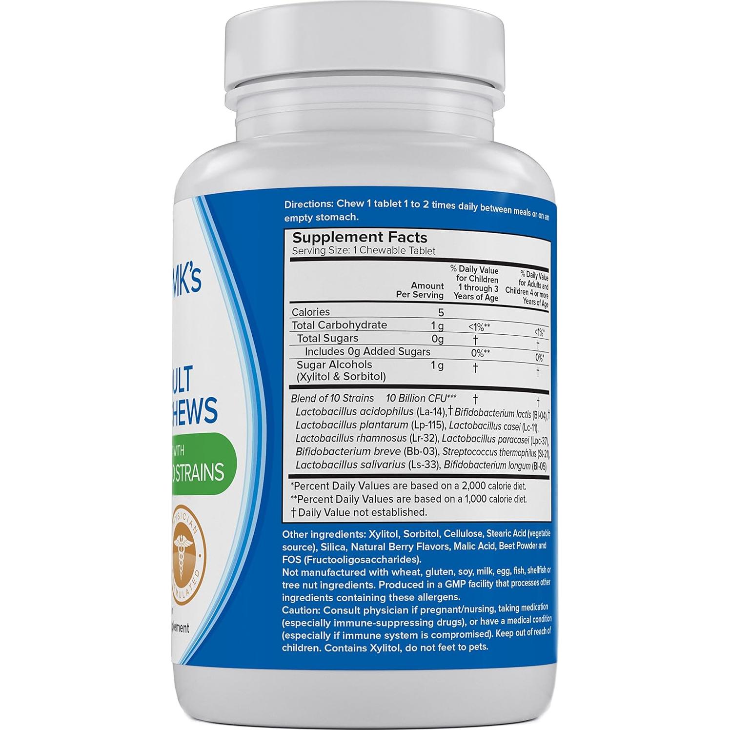 Probioticos Masticables Doctor MK's 50 Tabletas Sin Azúcar