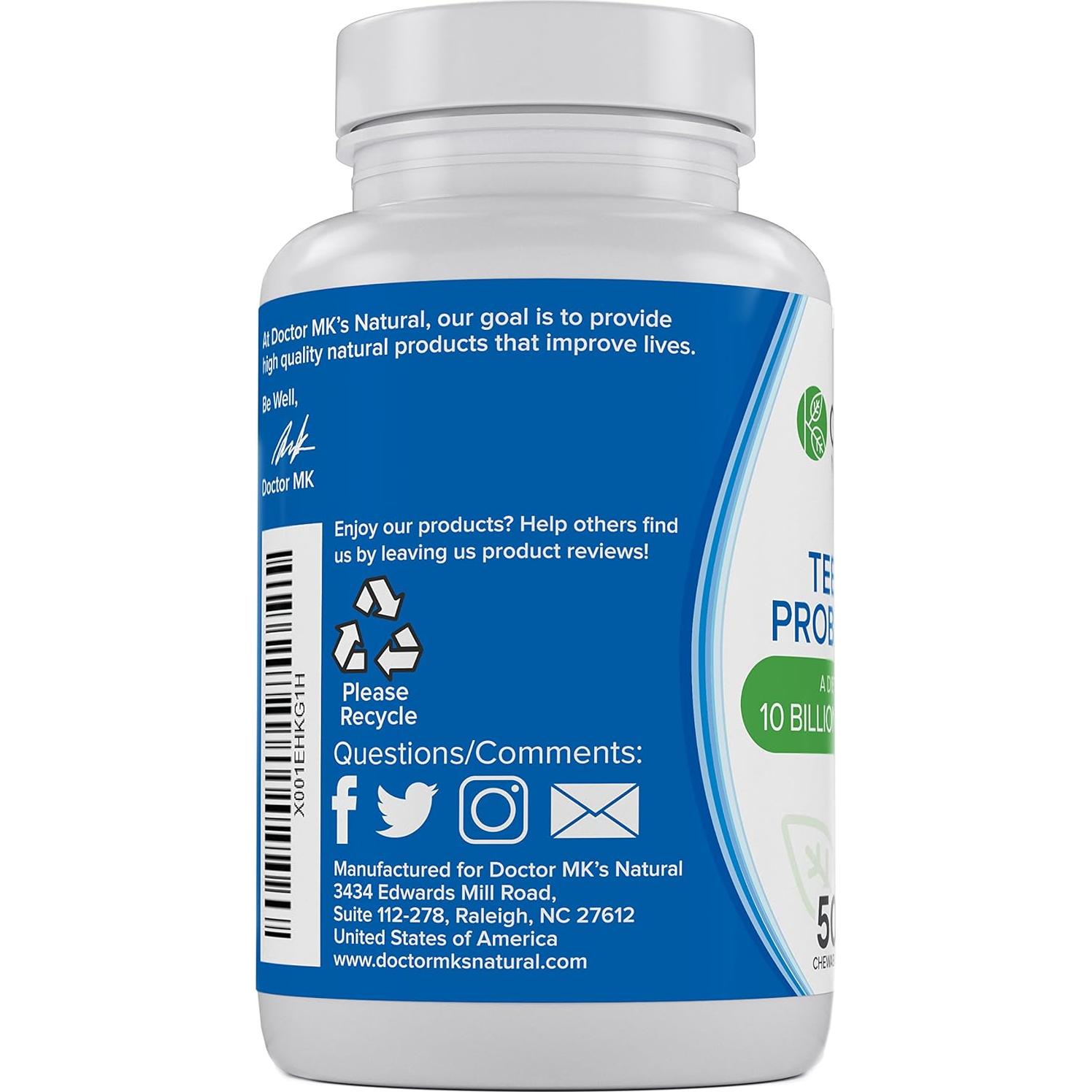 Probioticos Masticables Doctor MK's 50 Tabletas Sin Azúcar