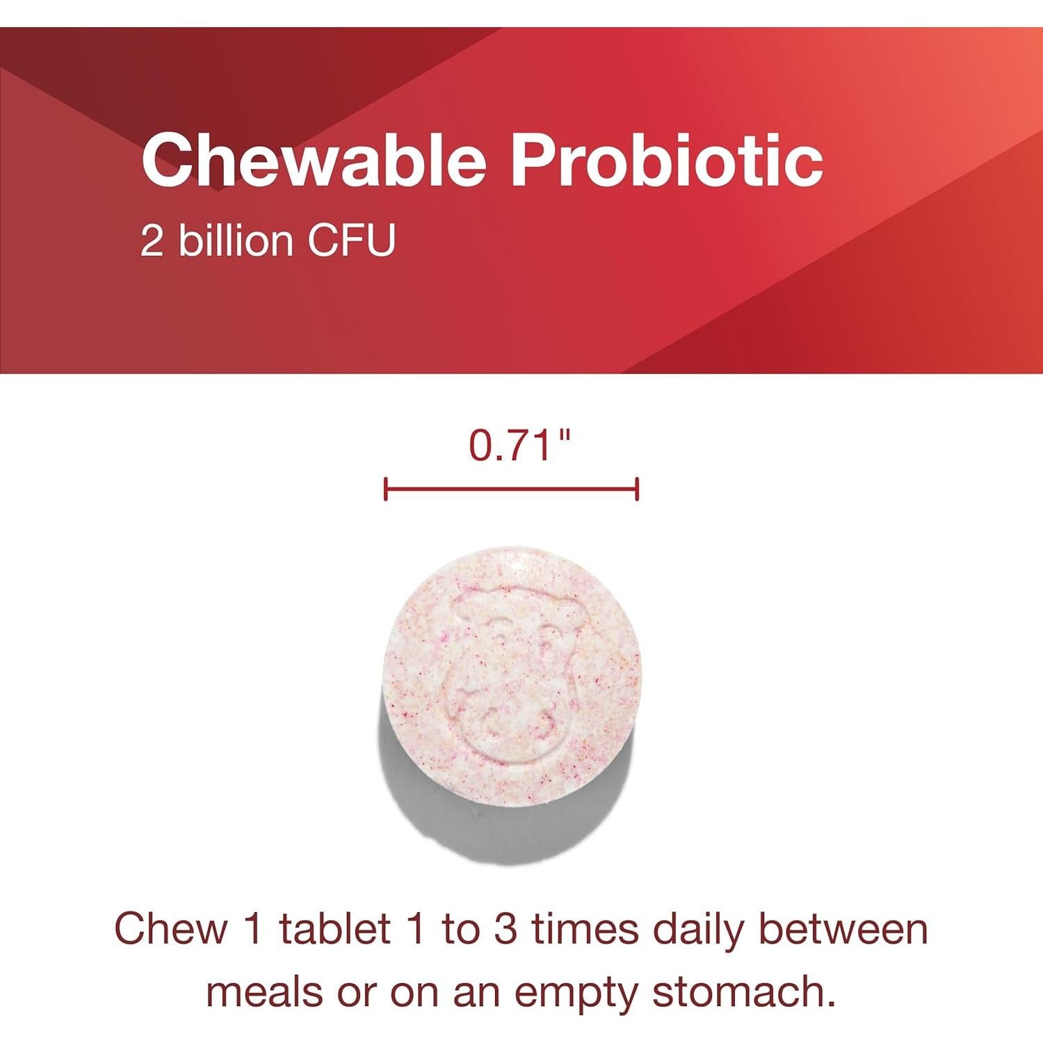 Probiotico Masticable Protocolo Para el Equilibrio de Vida - 90 Unidades - 2 Mil Millones CFU - Salud Digestiva y Inmunológica