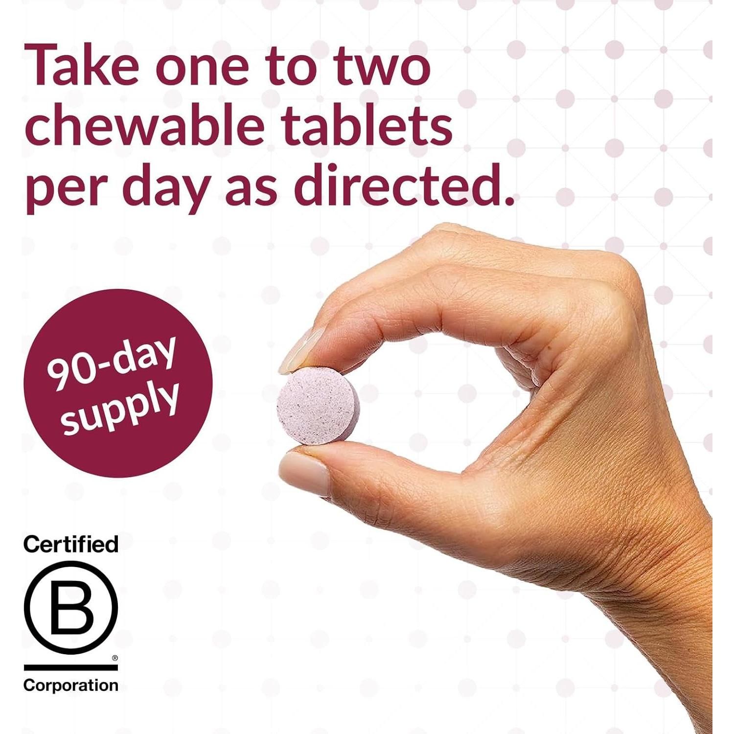 Suplemento Probiotico Masticable FloraVantage 90 Tabletas Uva