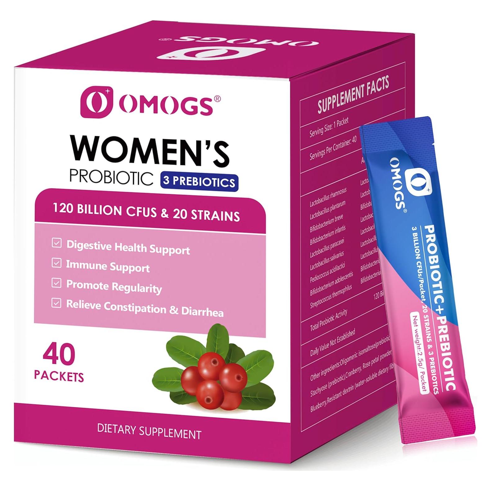 Probiotico en Polvo OMOGS para Mujeres 120M CFU 18 Cepas