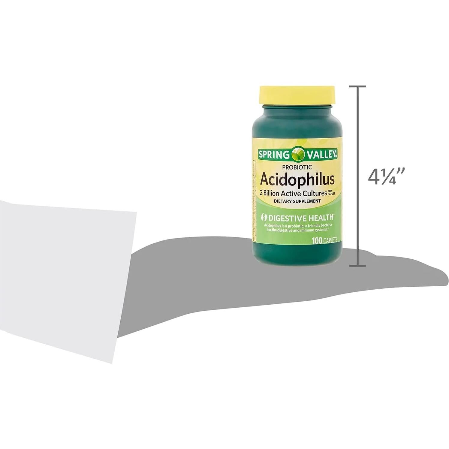 Suplemento Probiotico Acidophilus Spring Valley 100 Tabletas