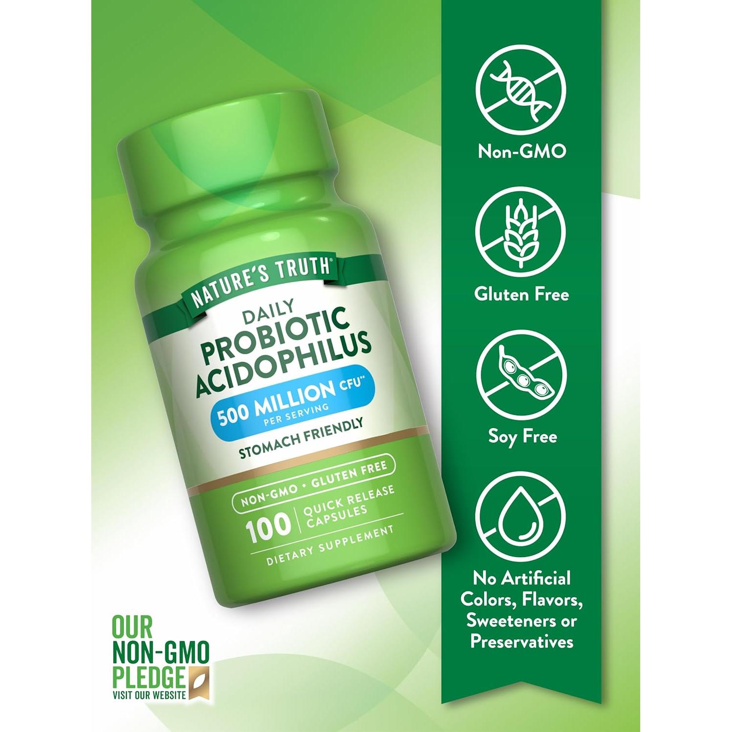 Probióticos Verdad de la Naturaleza 100 Cápsulas 500M CFU