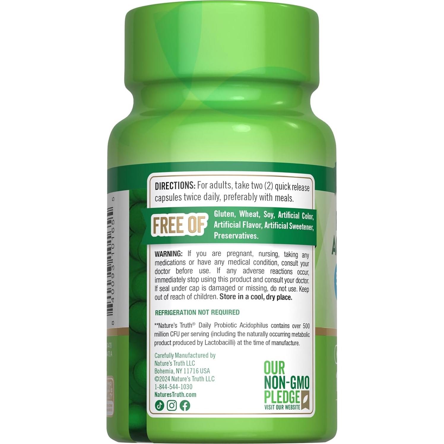 Probióticos Verdad de la Naturaleza 100 Cápsulas 500M CFU