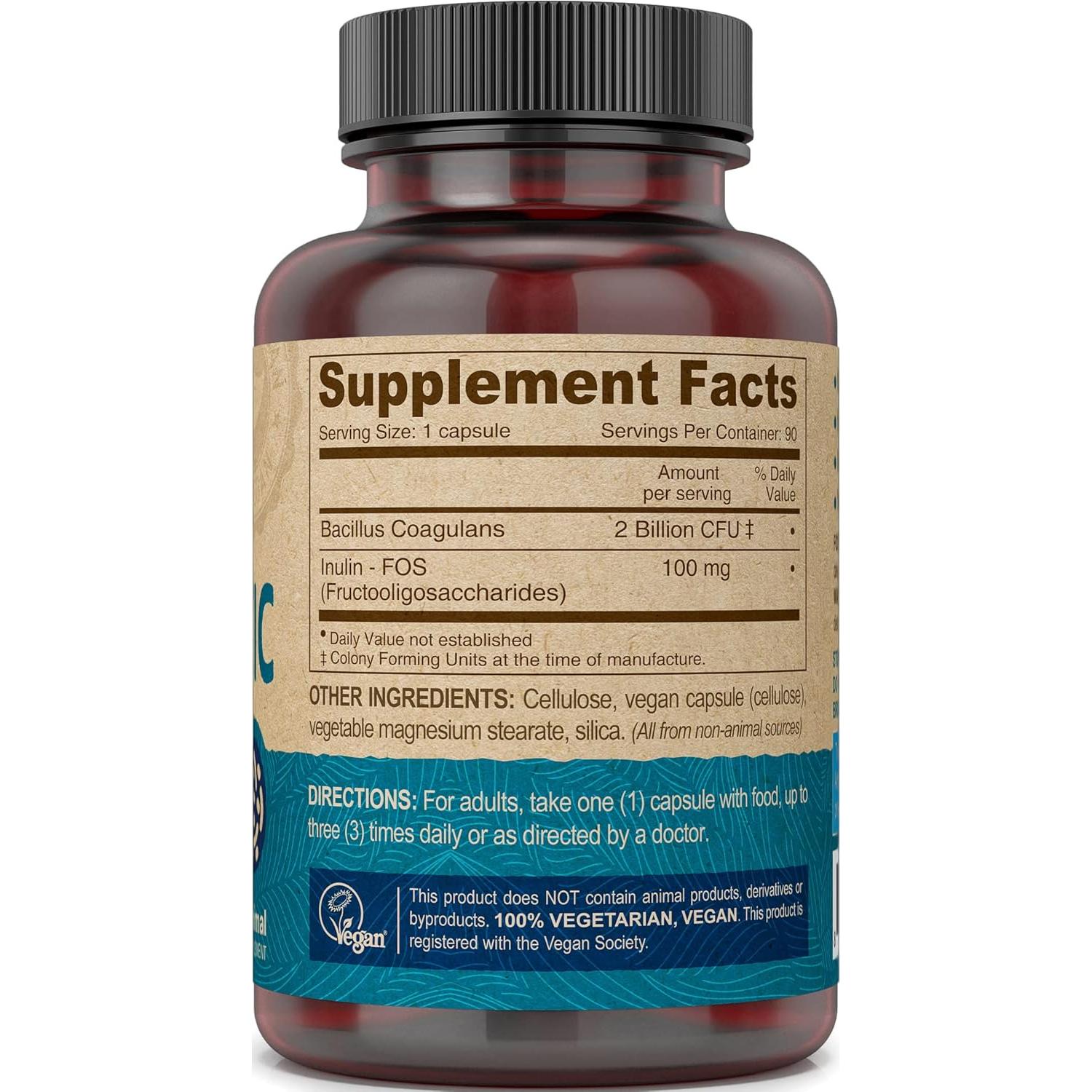 Suplemento Probiotico Vegano Deva 90 Cápsulas 2 Mil Millones UFC