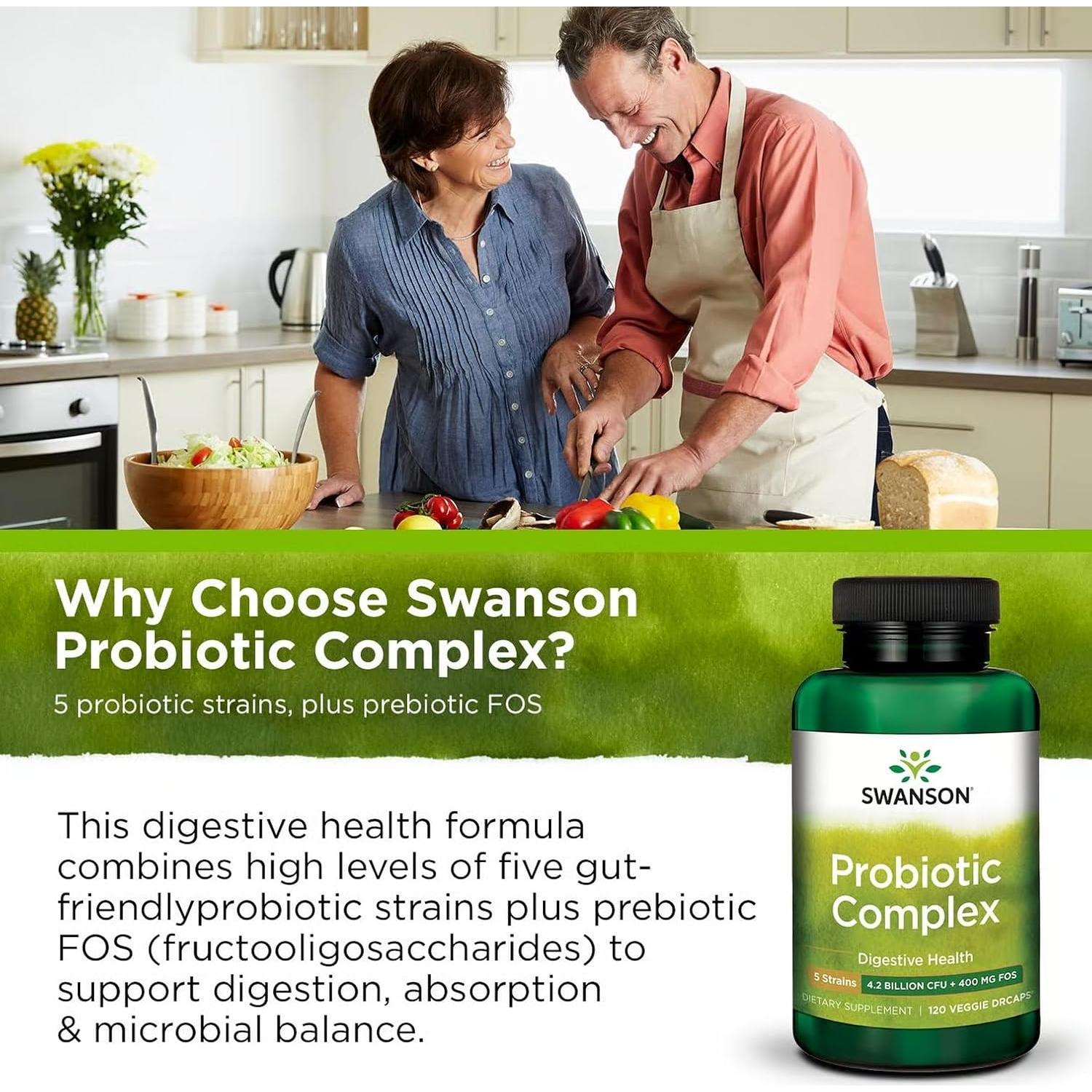 Complejo Probiotico Swanson Ultra 4.2 Mil Millones 120 Cápsulas Veganas