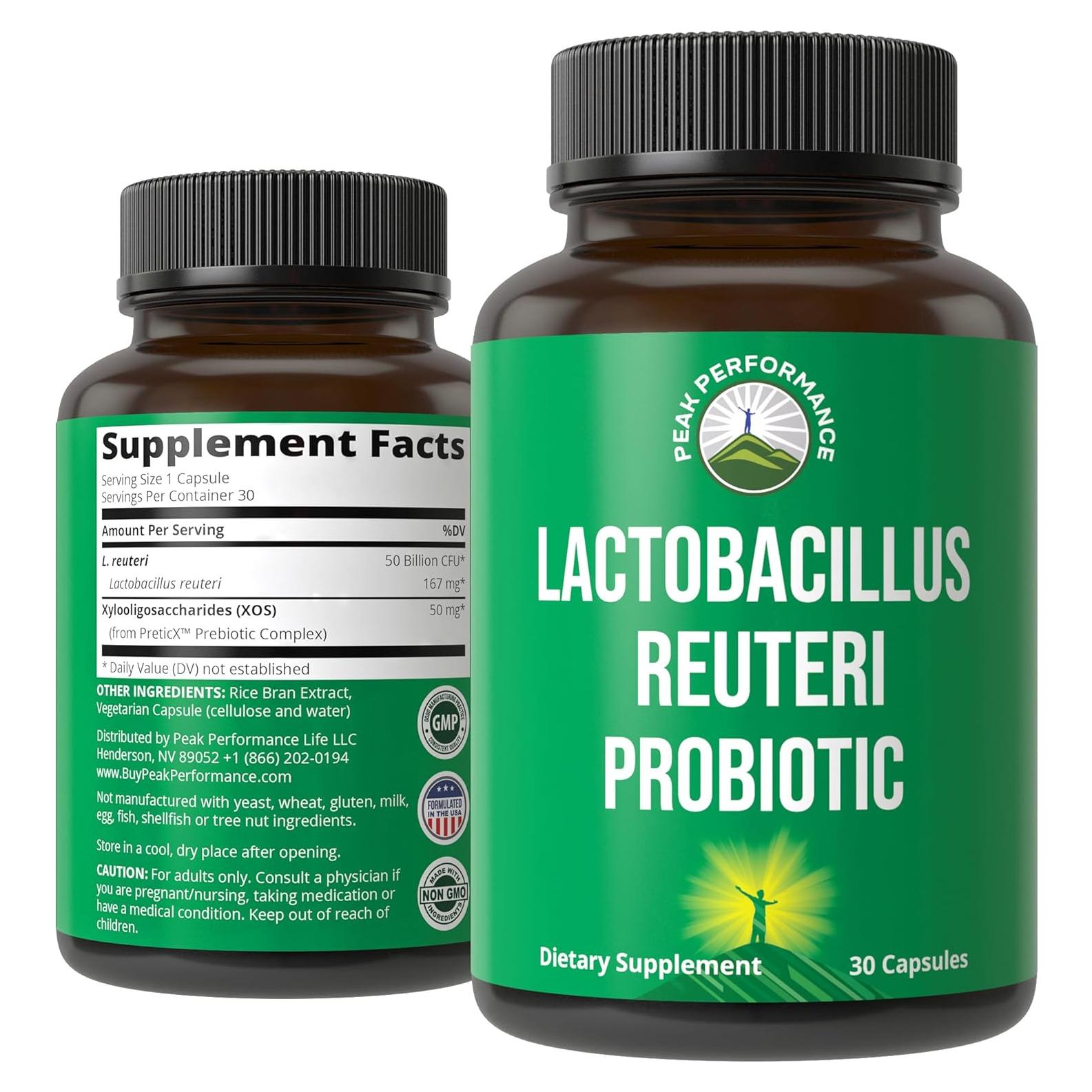 Probioticos Lactobacillus Reuteri 50 Mil Millones CFU Peak Performance