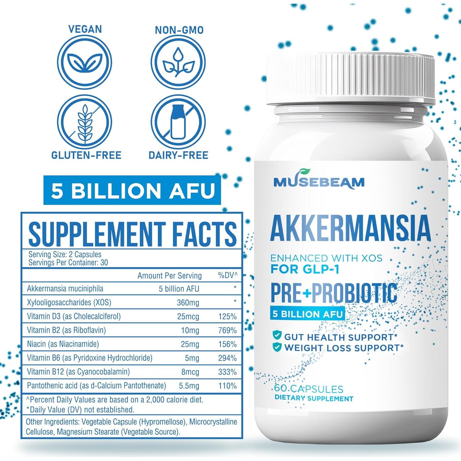 Suplemento GLP-1 Booster Akkermansia 60 Cápsulas Veganas