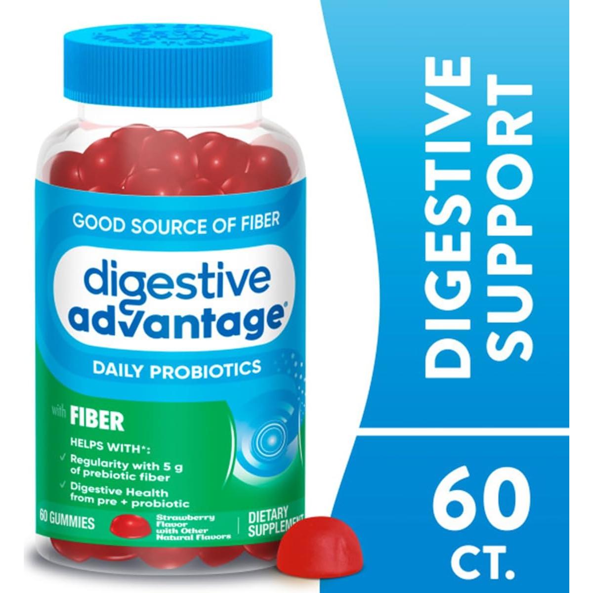 Gomitas de Fibra Prebiótica Digestive Advantage Sabor Fresa 60 Unidades