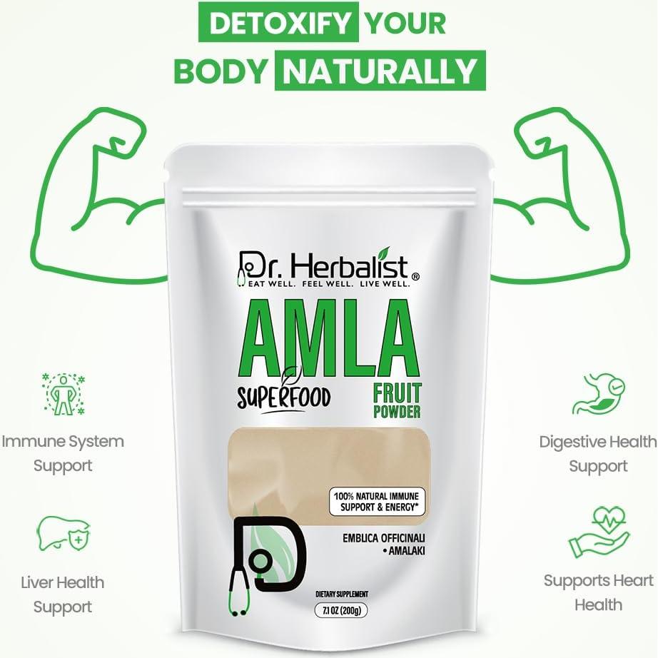 Polvo de Fruta Amla Orgánico 200g Dr. Herbalista - Apoyo Inmunológico