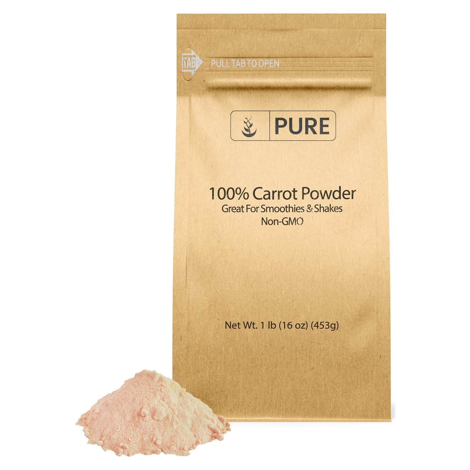 Polvo de Zanahoria 450g Ingredientes Originales Puros Sin Aditivos