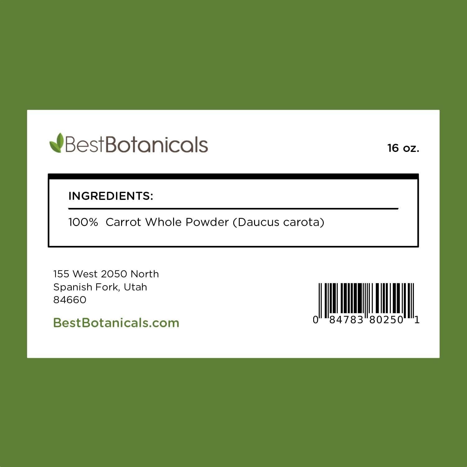 Polvo de Zanahoria Entera 454 g Mejor Botánicos - Superalimento