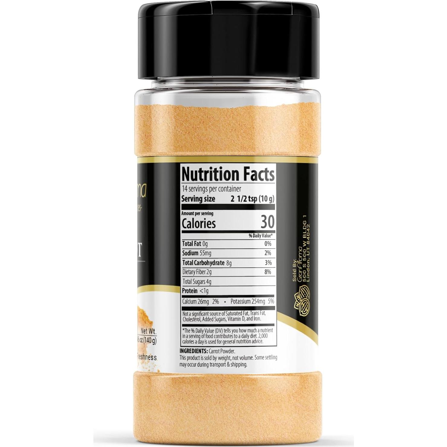 Polvo de Zanahoria GranAroma 140g - Sabor Ligeramente Dulce