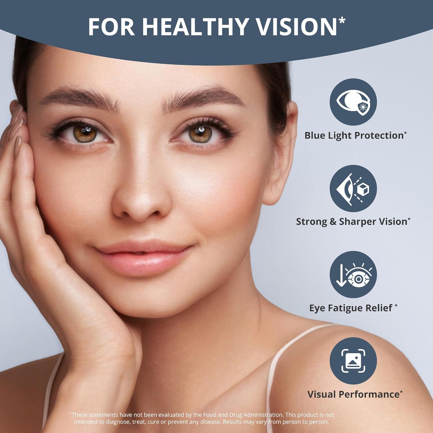 NuBest AREDS 2 Eye Vitamins with Beta Carotene Carrot Powder, 20mg Lutein, 4mg Zeaxanthin, Bilberry, Grape Seed, BioPerine, B-Complex, Multivitamin for Eye Health | 1 Month Supply