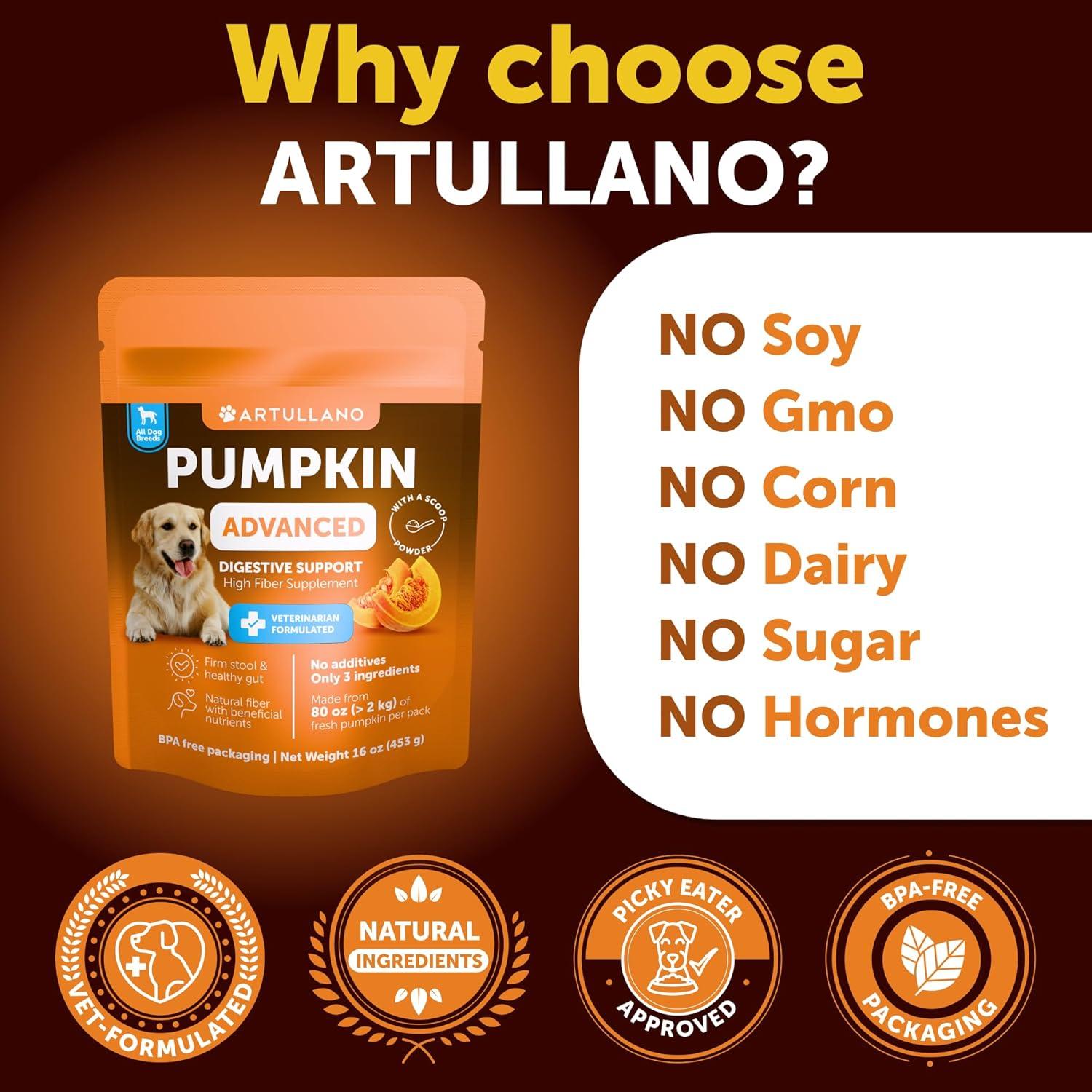 Polvo de Calabaza para Perros Artullano 453.6 g Suplemento Digestivo