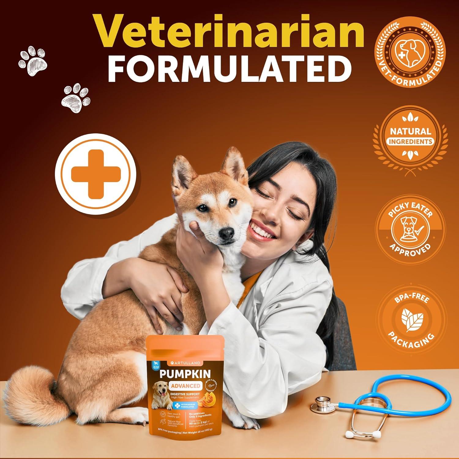 Polvo de Calabaza para Perros Artullano 453.6 g Suplemento Digestivo