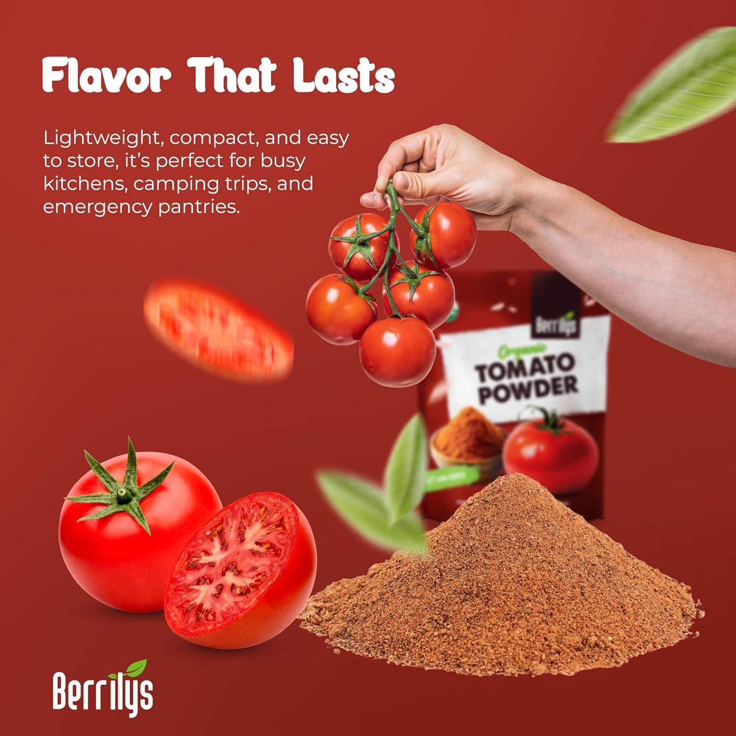 Polvo de Tomate Seco Orgánico Berrilys 453.6g - Ideal para Pizza y Pasta