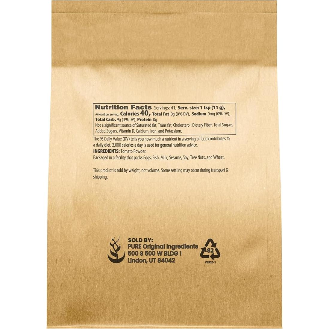 Polvo de Tomate Orgánico Puros Ingredientes 453.6g - Salsas y Sopas
