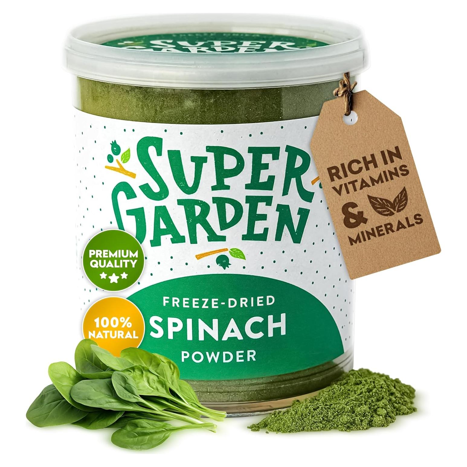 Polvo de Espinaca Liofilizada Super Garden 40g - 100% Natural