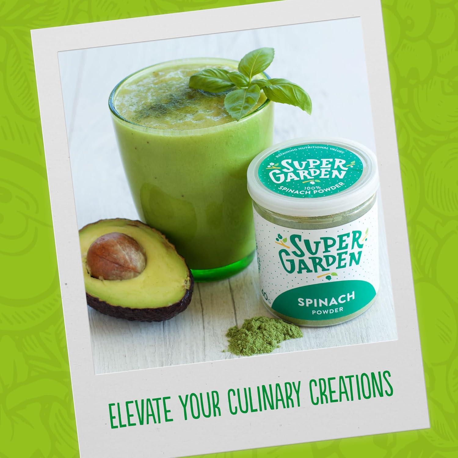 Polvo de Espinaca Liofilizada Super Garden 40g - 100% Natural