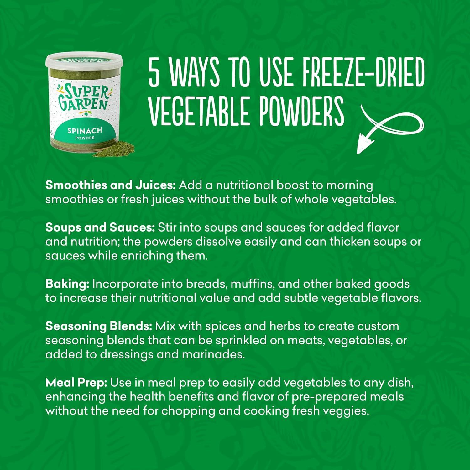 Polvo de Espinaca Liofilizada Super Garden 40g - 100% Natural