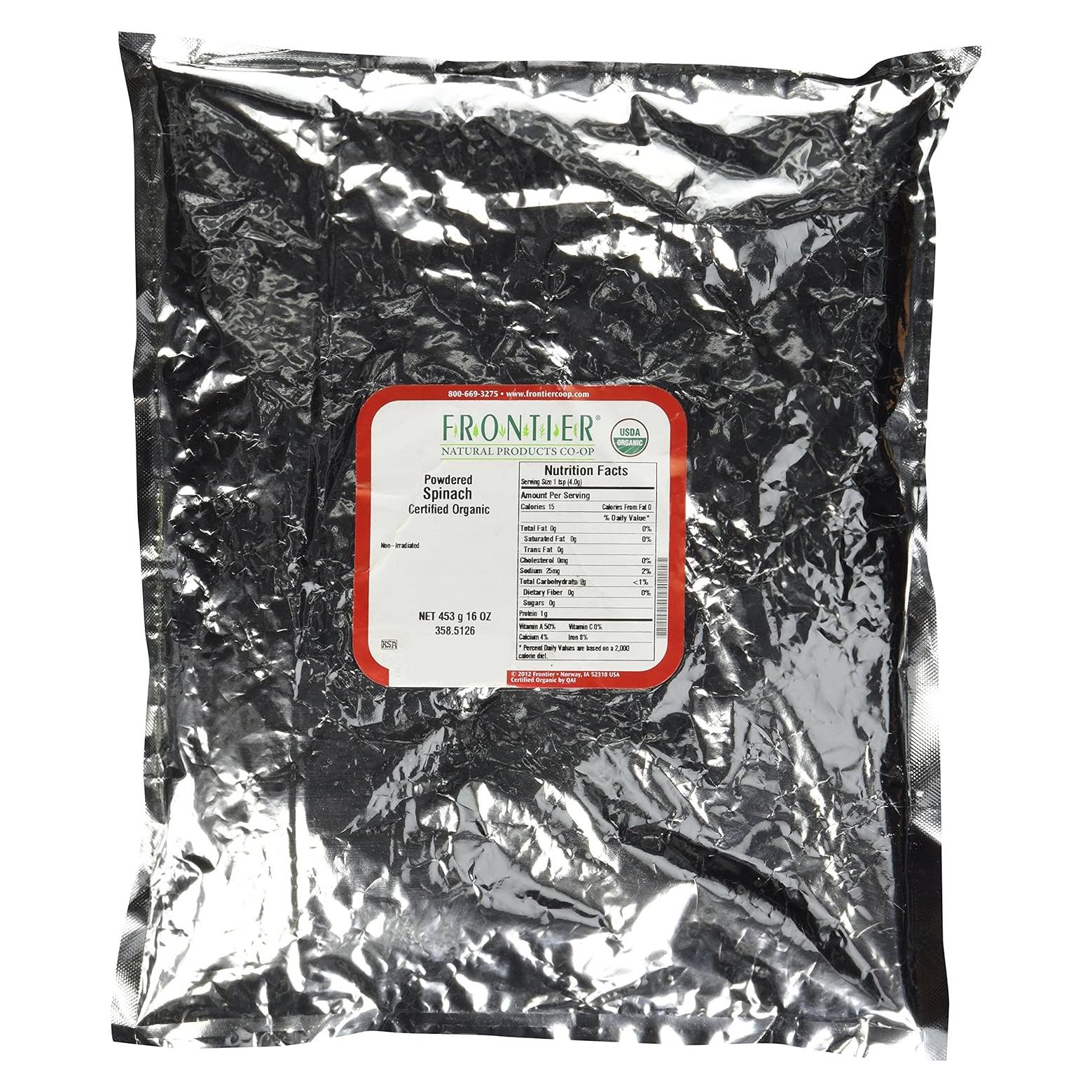 Polvo de Espinaca Orgánico Frontier Co-op 454 g Bolsa a Granel