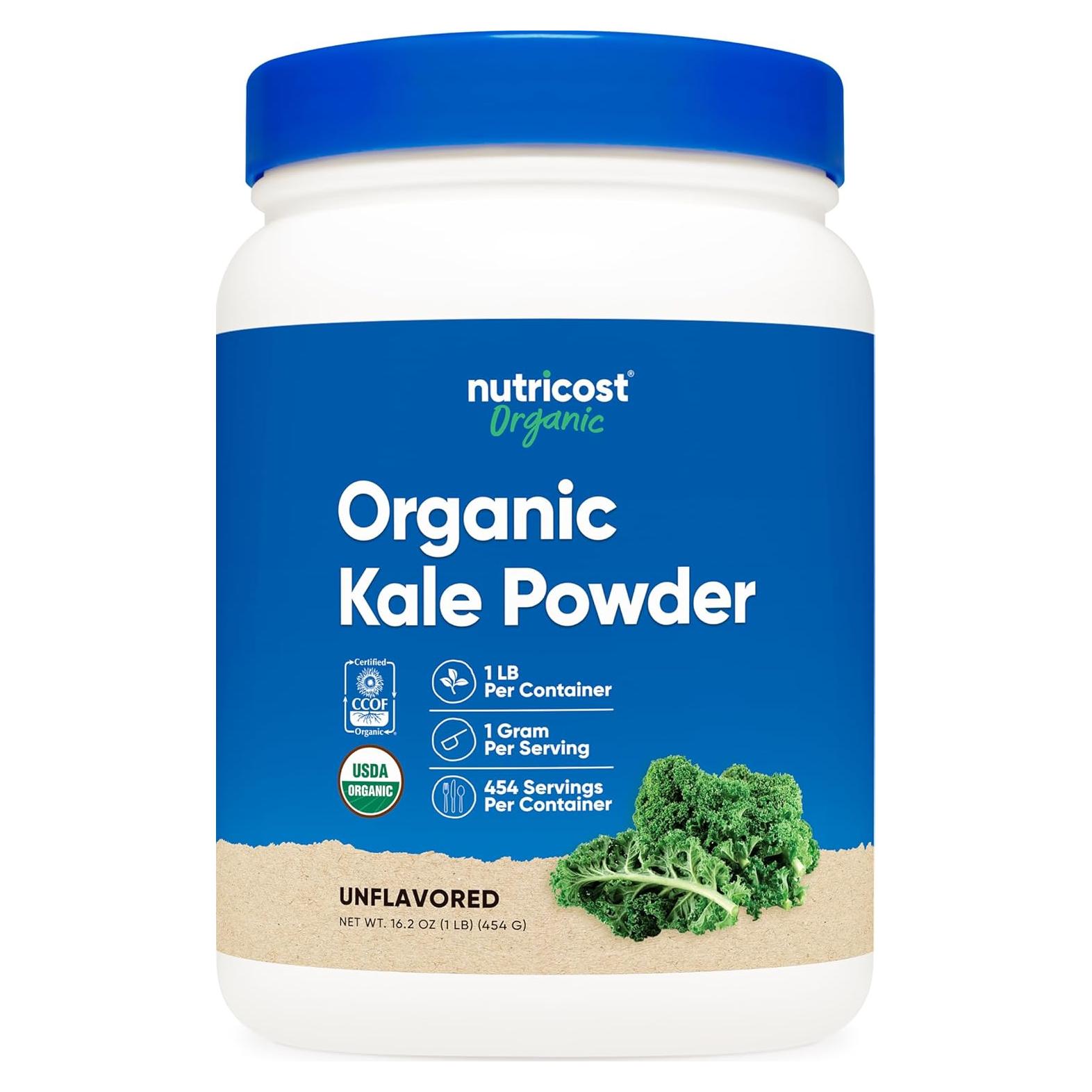 Polvo de Col Rizada Orgánica Nutricost 0.45 kg - Sin Gluten