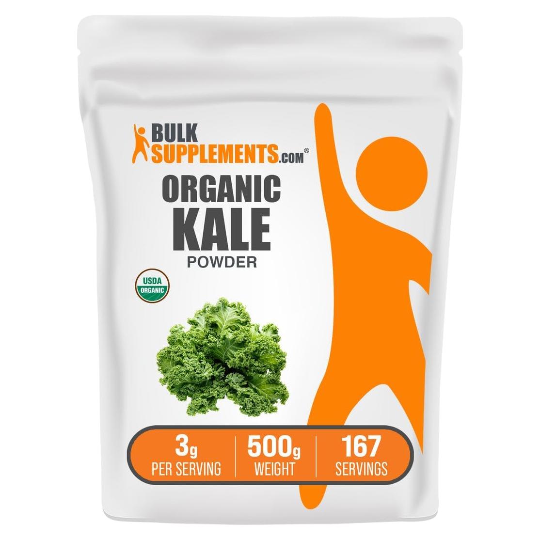 Polvo de Col Rizada Orgánico BulkSupplements 500g Vegano