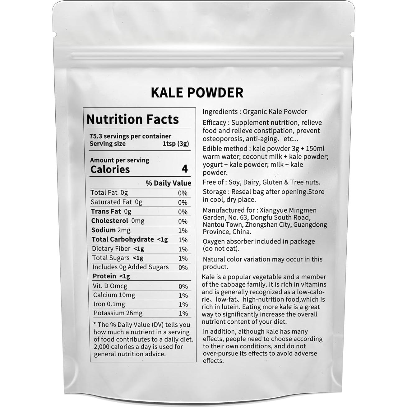 Polvo de Col Rizada Orgánico Hudetex 227g - Superalimento Vegano