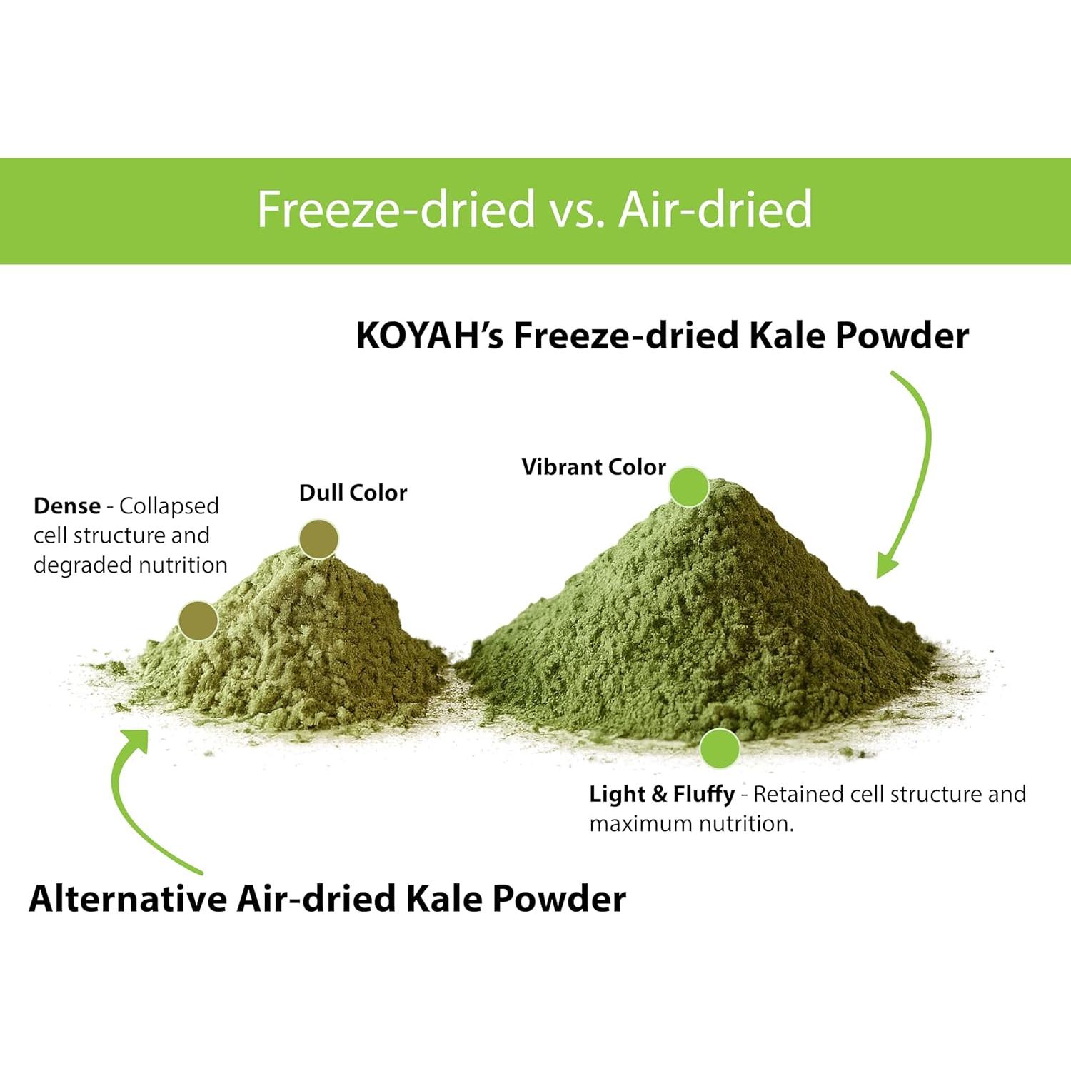 Polvo de Kale Orgánico KOYAH - Liofilizado 30 Tazas Fresco