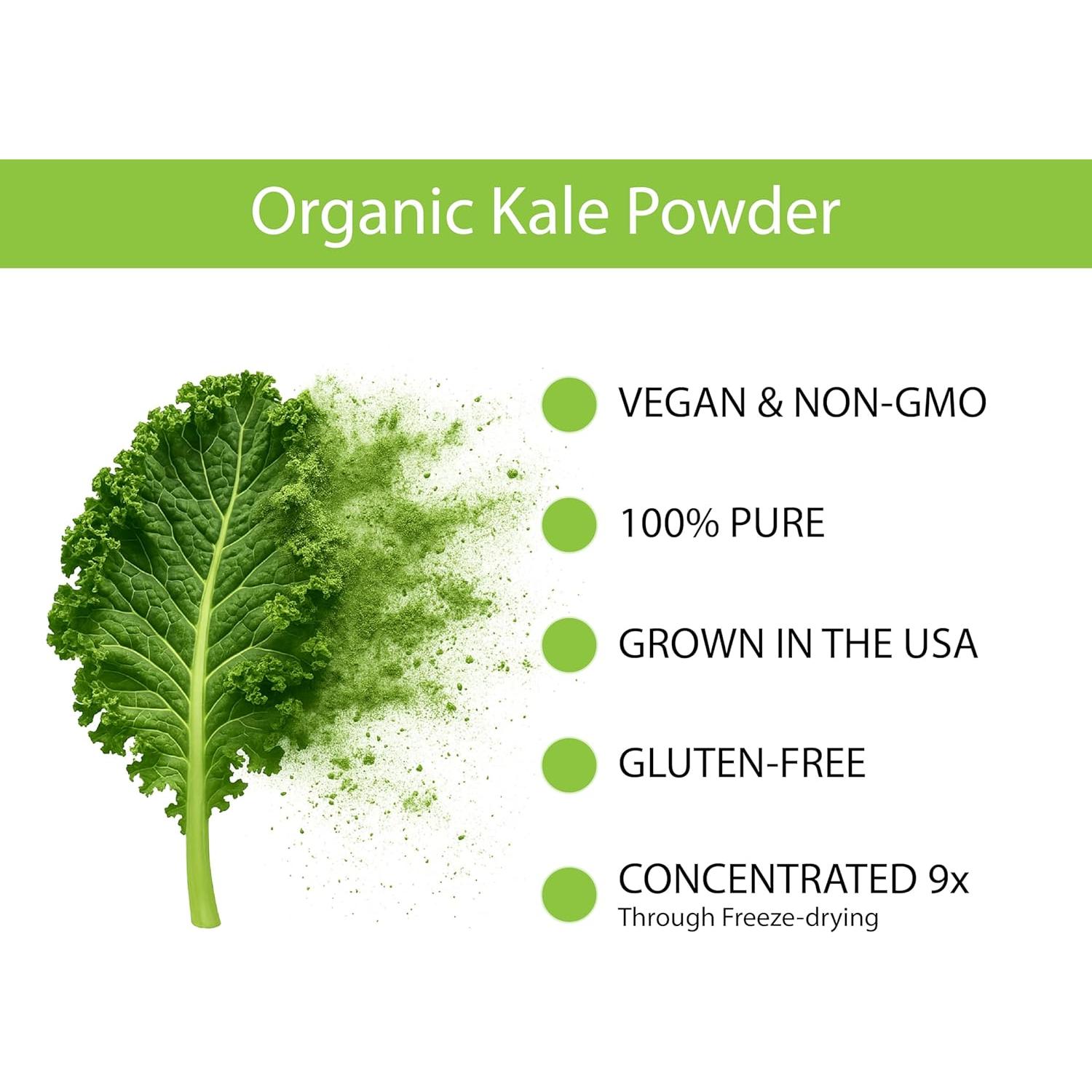 Polvo de Kale Orgánico KOYAH - Liofilizado 30 Tazas Fresco