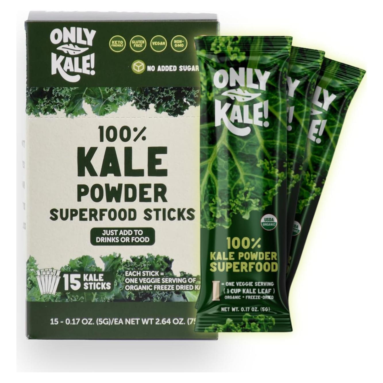 Polvo de Kale Orgánico OnlyKale - 15 Paquetes Individuales